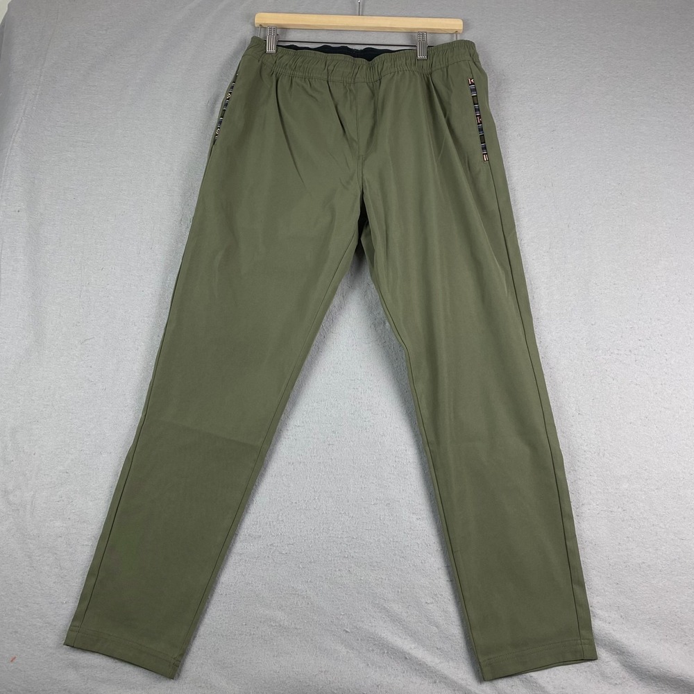 Wowie Sapien Pants Mens Large Stretch Drawstring Tapered Fit Polyester Green NEW - Picture 4 of 12
